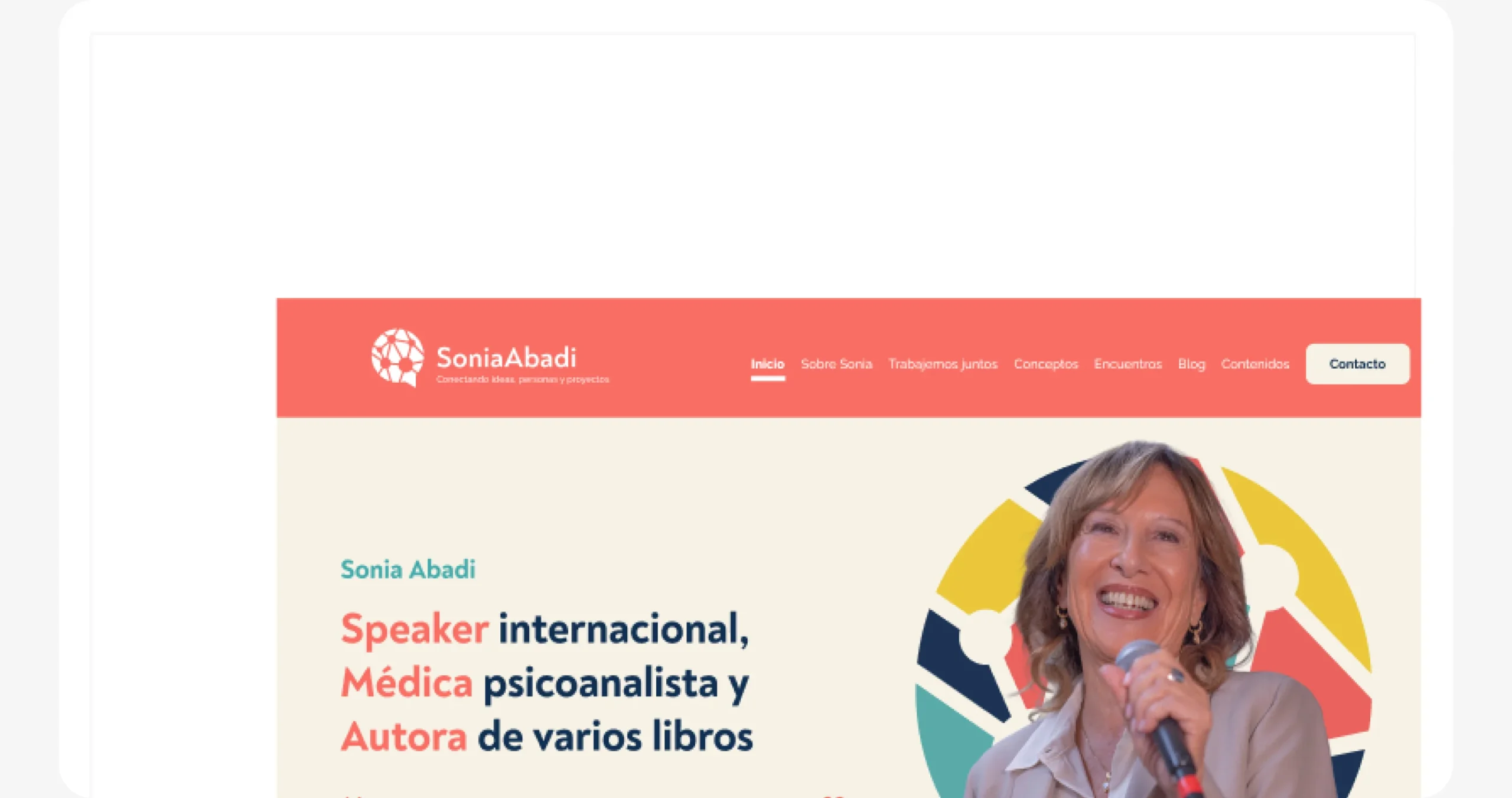 Sonia Abadi website on desktop
