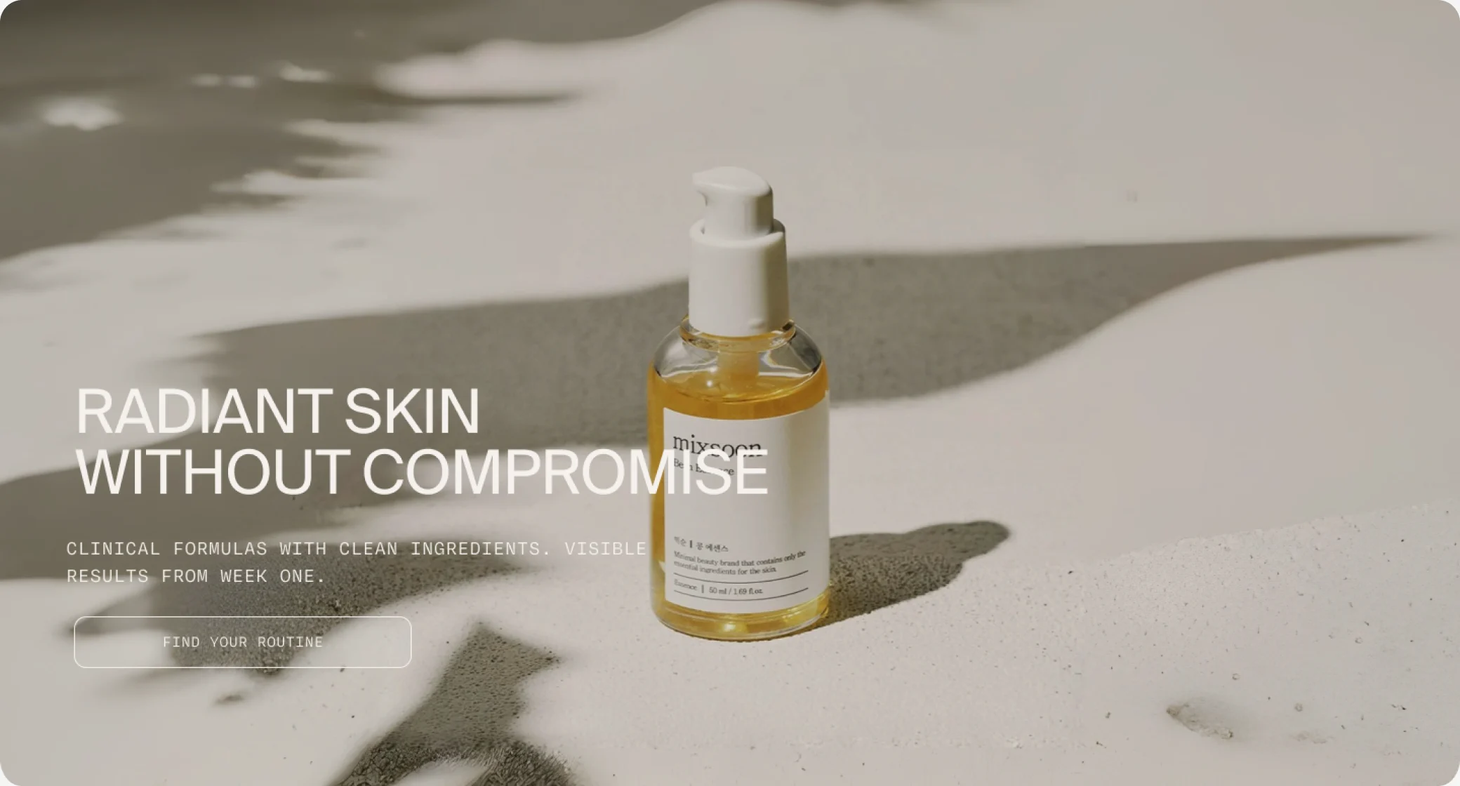 Aerum hero with product photography