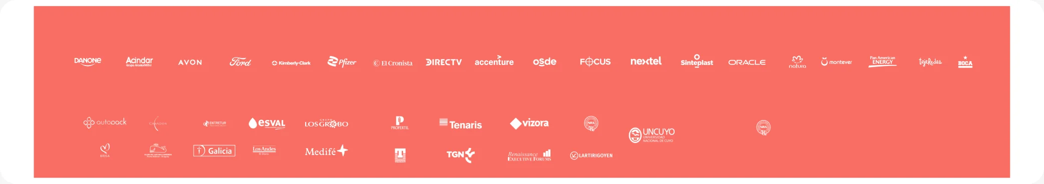 Logo wall of companies, universities and NGOs