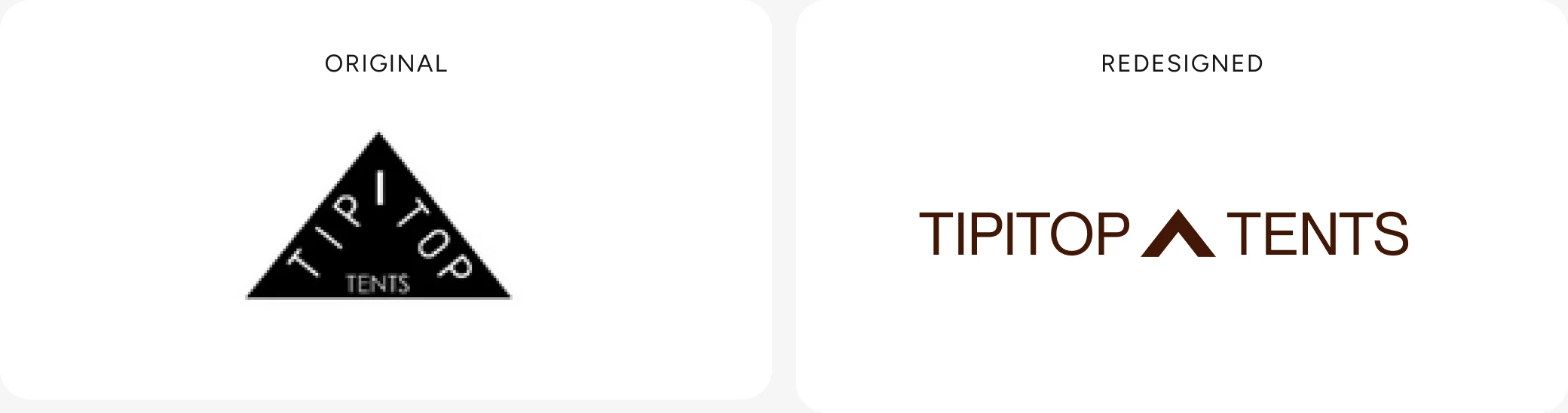 Original and redesigned TipiTop logo